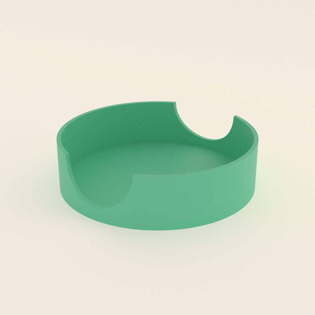 Coaster Caddy in Matte Mint PLA, 3D render on a plain background