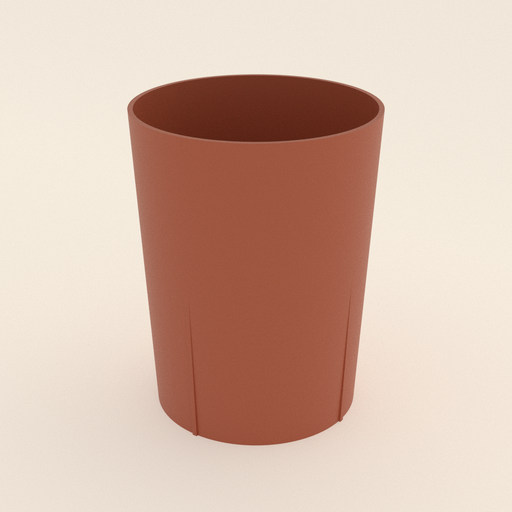 Utensil Crock in Matte Terracotta PLA, 3D render on a plain background