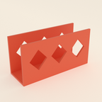 Diamond Napkin Holder in Matte Coral PLA, 3D render on a plain background