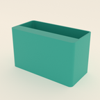 Modular Storage Bin in Matte Teal PLA, 3D render on a plain background