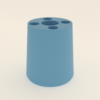 Toothbrush & Paste Holder in Matte Sky Blue PETG, 3D render on a plain background