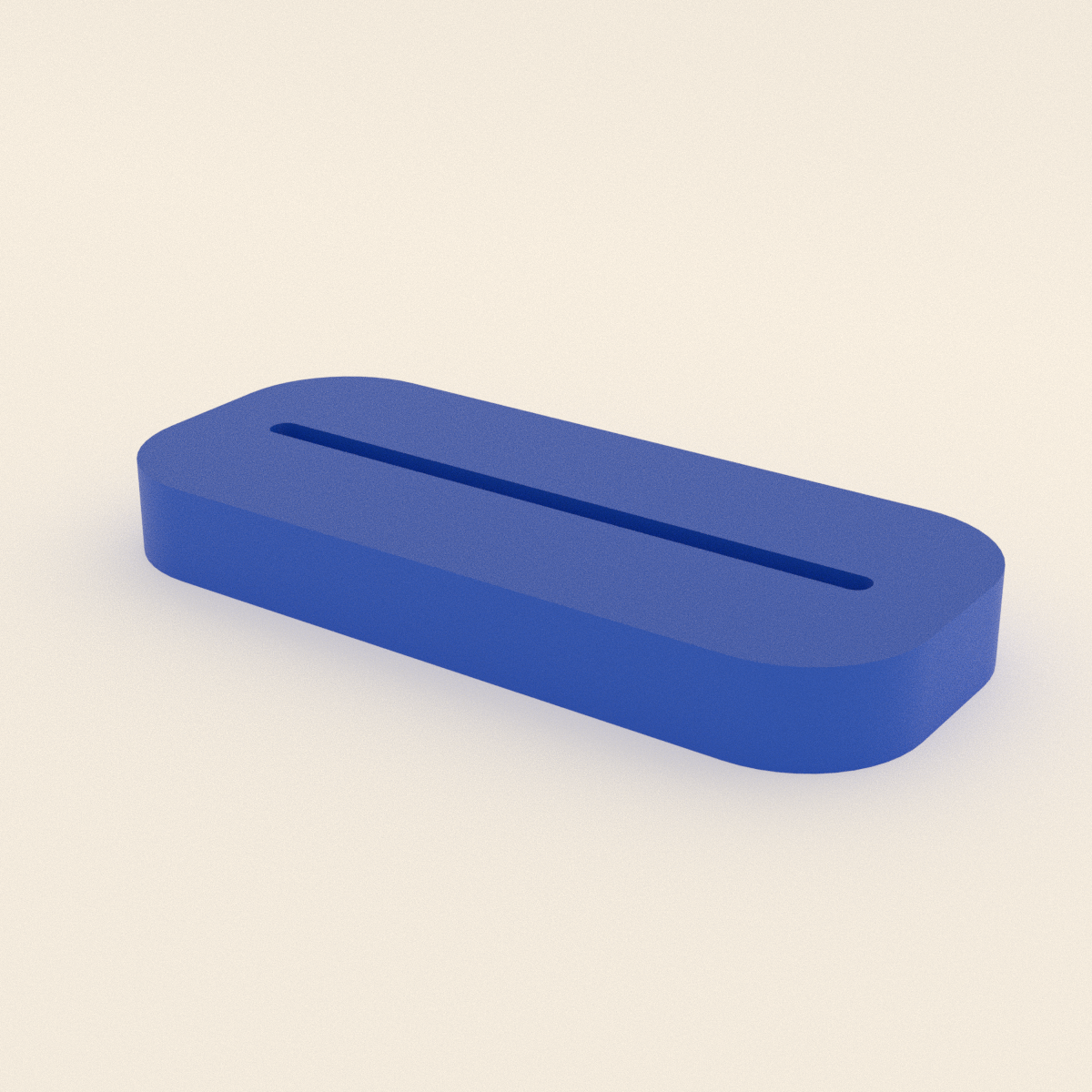 Tube Squeezer in Bright Blue PLA, 3D render on a plain background