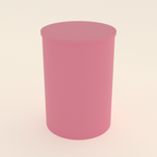 Cotton Swab Jar with Lid in Matte Pink PLA, 3D render on a plain background