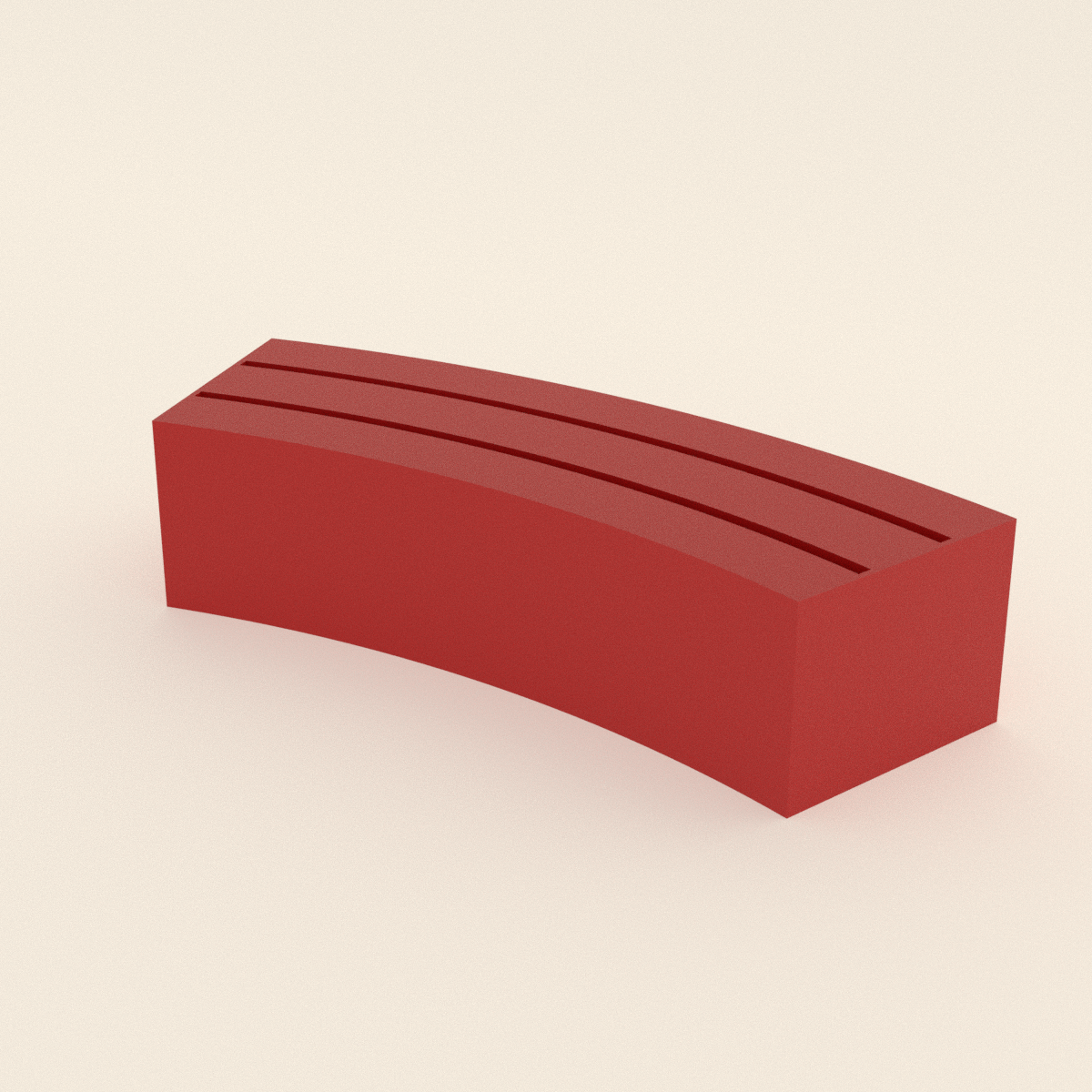 Playing Card Hand Holder in Bright Red PLA, 3D render on a plain background