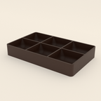 Board Game Token Tray in Matte Walnut Brown PLA, 3D render on a plain background