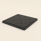 Tangram Puzzle with Frame in Matte Charcoal PLA, 3D render on a plain background