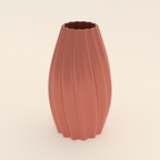 Ripple Bud Vase in Silk Rose Gold PETG, 3D render on a plain background