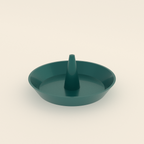 Ring Cone Jewelry Dish in Silk Teal PLA, 3D render on a plain background
