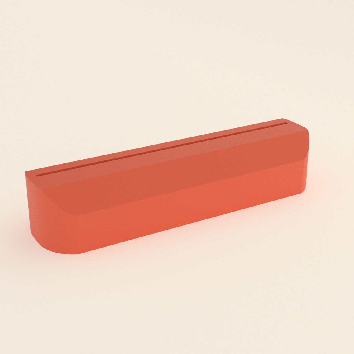 Wave Photo & Postcard Stand in Matte Coral PLA, 3D render on a plain background