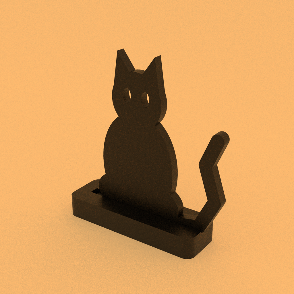 Spooky Silhouette Shelf Sitter in Matte Black PLA, 3D render on a plain background