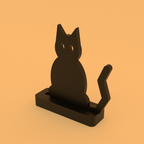 Spooky Silhouette Shelf Sitter in Matte Black PLA, 3D render on a plain background