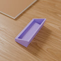 Business Card Holder in Matte Lavender PLA, on a wooden desk