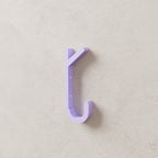 Double Coat Hook in Matte Lavender PLA, mounted on a wall