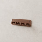 Entryway Key Rack in Matte Walnut Brown PLA, mounted on a wall