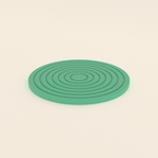 Ripple Ring Coaster in Matte Mint PLA, 3D render on a plain background