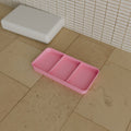 Vanity Organizer Tray in Matte Pink PLA, on a bathroom counter